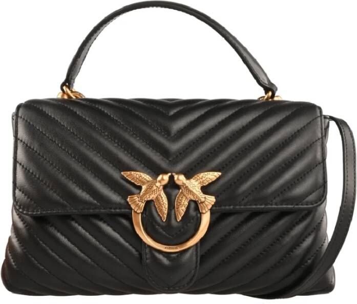 Pinko Klassieke Sheep Nappa Chevron Gewatteerde Handtas Black Dames - Foto 7