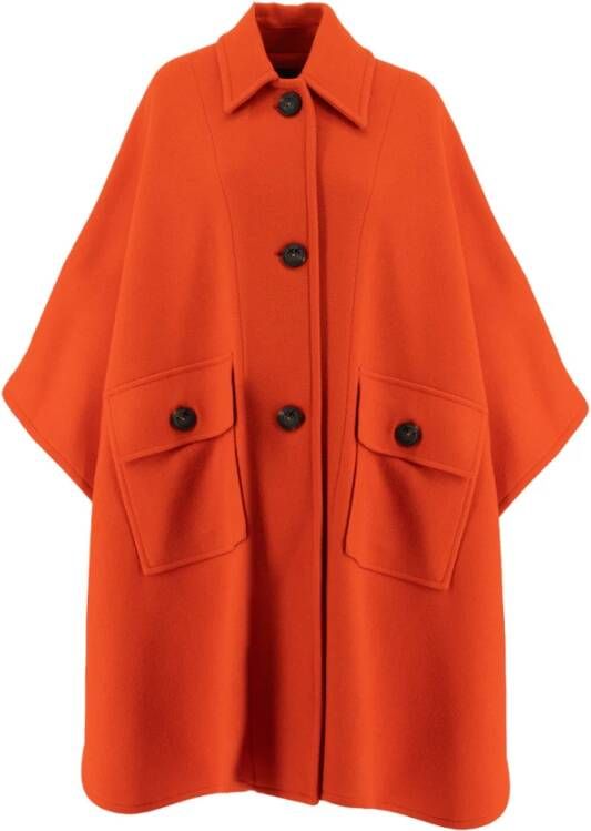 Pinko Single-Breasted Coats Oranje Dames
