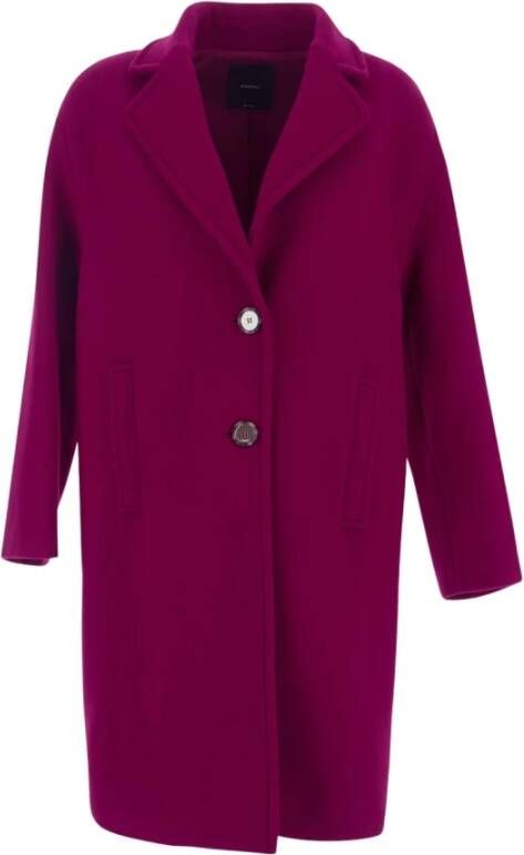 Pinko Single-Breasted Coats Purple Dames