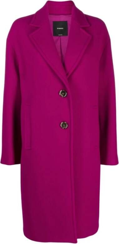 Pinko Single-Breasted Coats Purple Dames