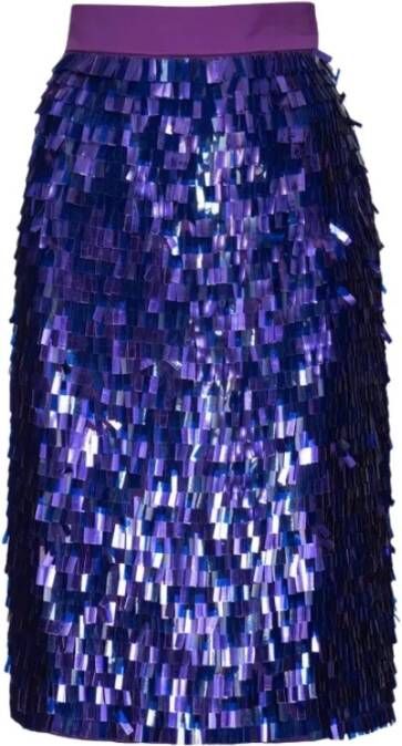 Pinko Paillet Midi Rok Purple Dames