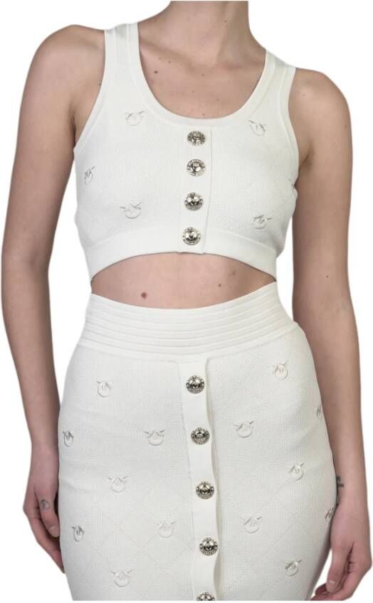 Pinko Sleeveless Tops Beige Dames