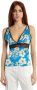 Pinko Trovato Top Donna Jaquard Stampa Fiore Grafico Colore Turchese Burro Nero Blauw Dames - Thumbnail 8