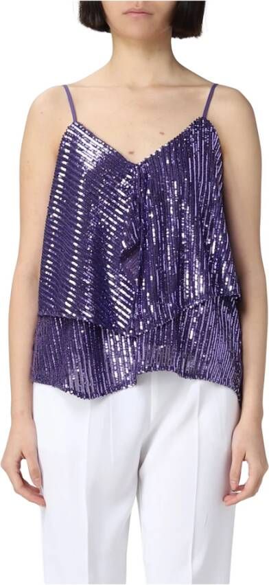 Pinko Sleeveless Tops Purple Dames