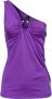 Pinko Metalen Ring One-Shoulder Top Purple Dames - Thumbnail 1