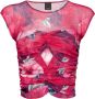 Pinko Hibiscus Bloemenprint Crop Top Pink Dames - Thumbnail 1
