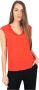 Pinko Mouwloze Kant V-Hals Top Rood Dames - Thumbnail 1