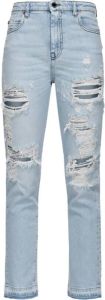Pinko Slim denim jeans with rip and tear detail Blauw Dames