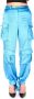 Pinko Blauwe Satijnen Cargo Broek Chic Stijl Blue Dames - Thumbnail 1