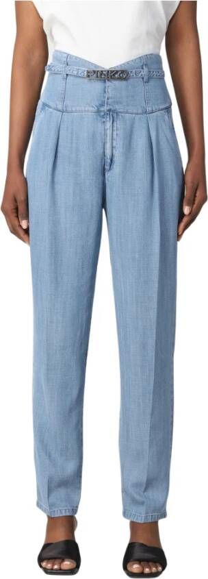 Pinko Slim-fit Trousers Blauw Dames