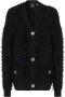 Pinko Zwarte Cardigan van Wolmix met Juwelenknopen Black Dames - Thumbnail 1