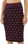 Pinko Zwarte Gebreide Jacquard Love Birds Rok Black Dames - Thumbnail 1
