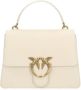 Pinko Love Bag One Top Handle Classic Li Bianco Seta-Antique Gold White Dames - Thumbnail 3