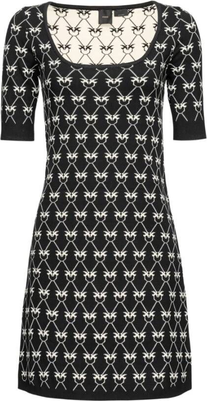 Pinko Stinger jacquard monogram dress Zwart Dames
