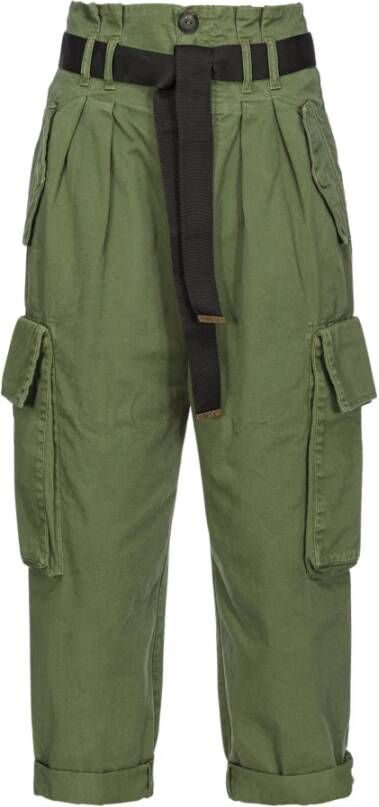 Pinko Cargo broek met rechte pijpen en zakken Groen Dames