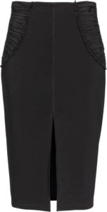 Pinko Strakke pasvorm stretch viscose rok met geplooide details Zwart Dames