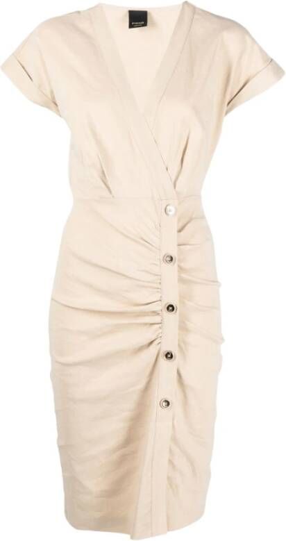 Pinko Lange zomerjurk voor vrouwen Beige Dames