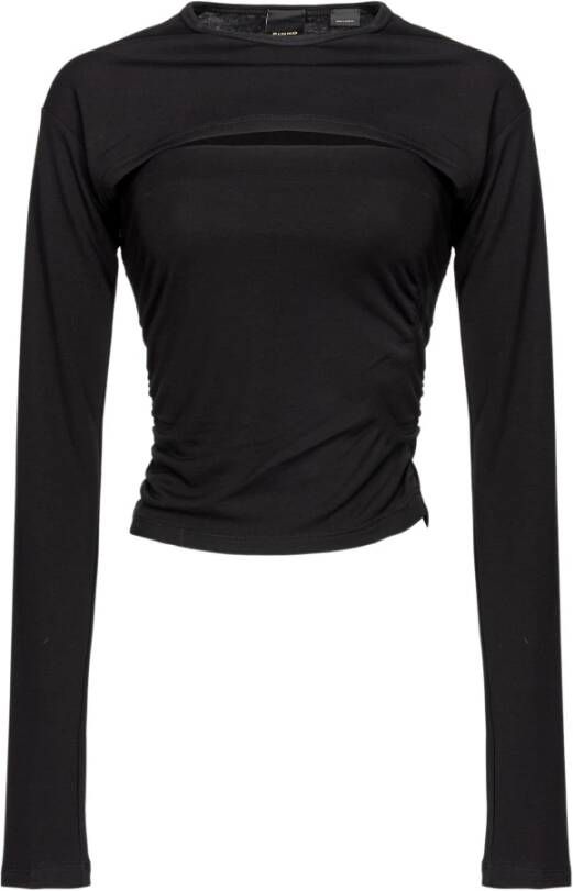 Pinko Mouwloze Top Zwart Outlet Prijs Black Dames