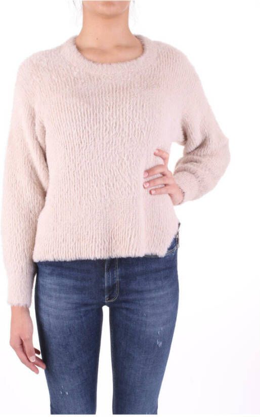 Pinko Ribbed teddy-effect pullover Beige Dames