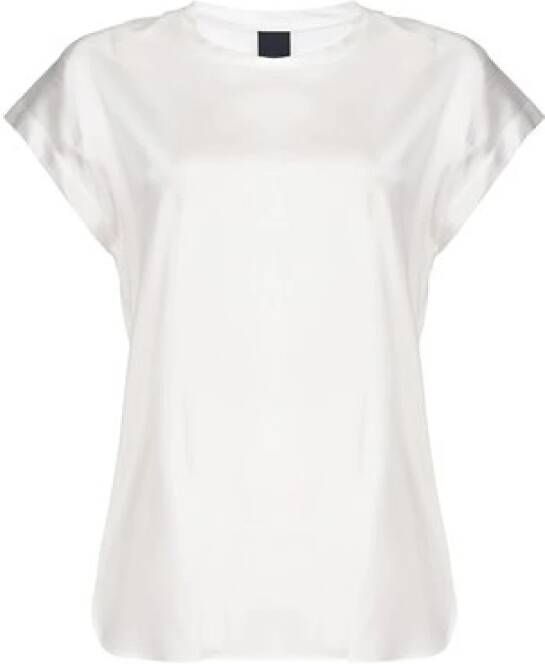 Pinko Zijden blend korte mouwen blouse White Dames
