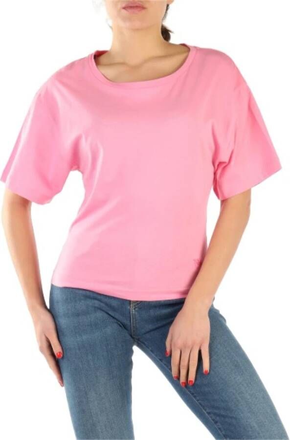 Pinko Roze Retro Achterkant T-Shirt met Love Birds Detail Roze Dames