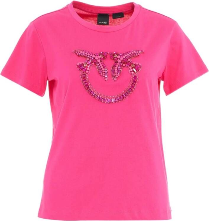 Pinko Logo Front Roze Truien Pink Dames