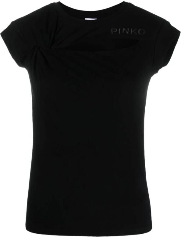 Pinko Stijlvolle T-Shirt voor Mannen Vrouwen Zwart Dames