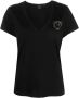Pinko Katoenen T-shirt met korte mouwen en Love Birds borduursel Black Dames - Thumbnail 1