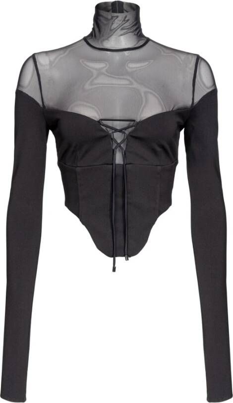 Pinko Elegante damesblouse met lange mouwen Black Dames