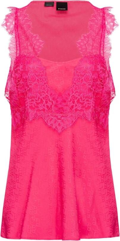 Pinko Elegante Kant Blouse Pink Dames