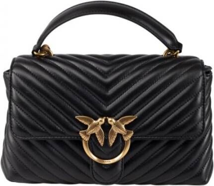 Pinko Klassieke Sheep Nappa Chevron Gewatteerde Handtas Black Dames - Foto 9