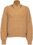 Pinko Zachte Teddy Gebreide Trui met Uitsparingen Brown Dames - Thumbnail 1