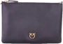 Pinko Platte Leren Schoudertas met Love Birds Diamond Cut Black Dames - Thumbnail 1