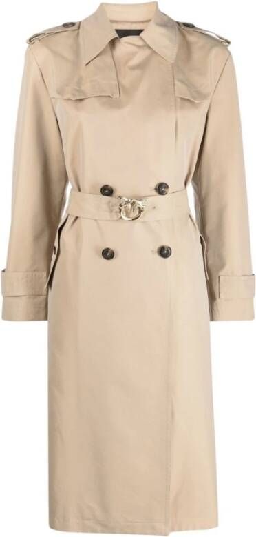 Pinko Trench Coats Beige Dames