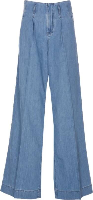 Pinko Trousers Blue Blauw Dames