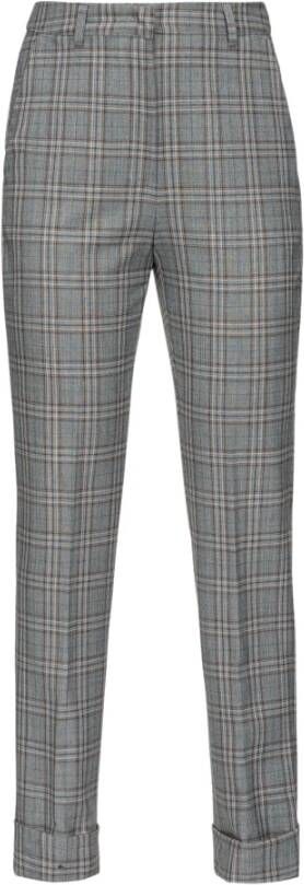Pinko Elegante Winter Geruite Broek Gray Dames