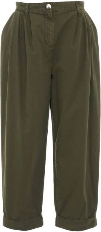 Pinko Cropped Trousers Green Dames