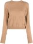 Pinko Kameel Cashmere Trui met Logo Detail Brown Dames - Thumbnail 2