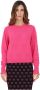 Pinko Fuchsia Ronde Hals Logo Patroon Kasjmier Trui Pink Dames - Thumbnail 1