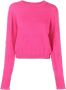 Pinko Fuchsia Ronde Hals Logo Patroon Kasjmier Trui Pink Dames - Thumbnail 3