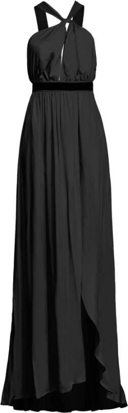 Pinko Watermelon Viscose Satin Dress Zwart Dames