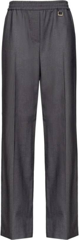 Pinko Wide leg trousers with an elastic waist Grijs Dames