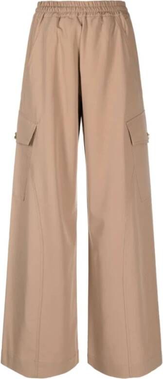 Pinko Wide Trousers Beige Dames