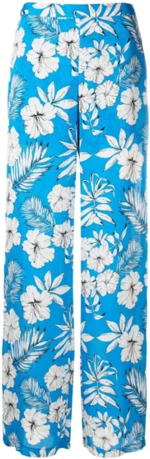 pinko Wide Trousers Blauw Dames
