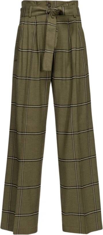Pinko Wijde Pijp Groene Broek Outlet Prijs Green Dames
