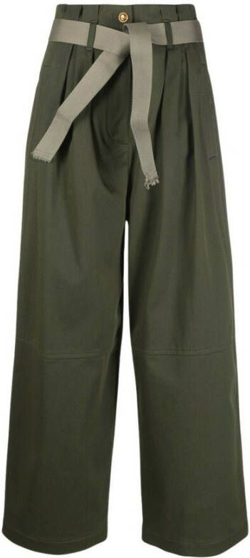 Pinko PNI Pantalone Cotone Stretch Groen Dames