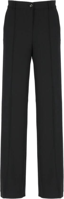 Pinko Zwarte Hoge Taille Crepe Broek Black Dames