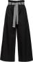Pinko Wijde broek van katoen met hoge taille en logo patroon Black Dames - Thumbnail 3