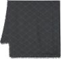 Pinko Zwarte katoenen en modale jacquard sjaal met Monogram ontwerp Black Dames - Thumbnail 1
