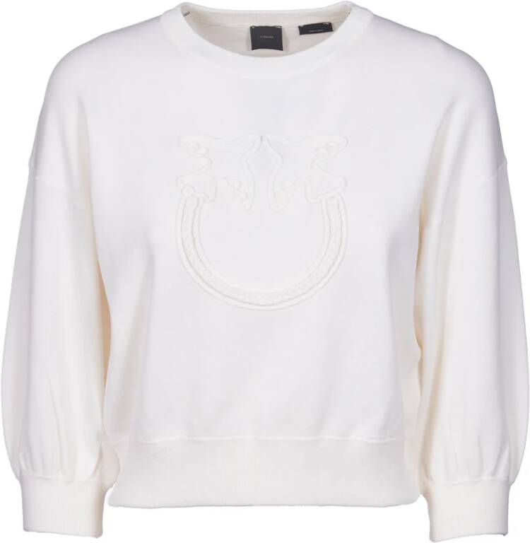 Pinko Witte Sweaters met Pinaforemetal Breedte White Dames